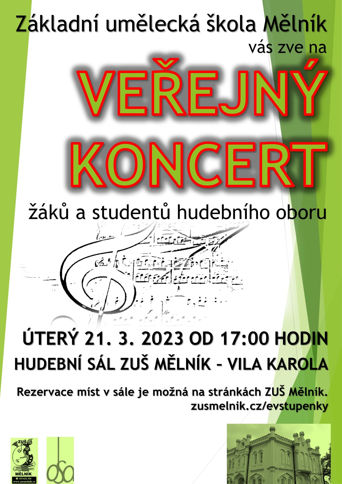 plakát Veřejný koncert 21. 3. 2023